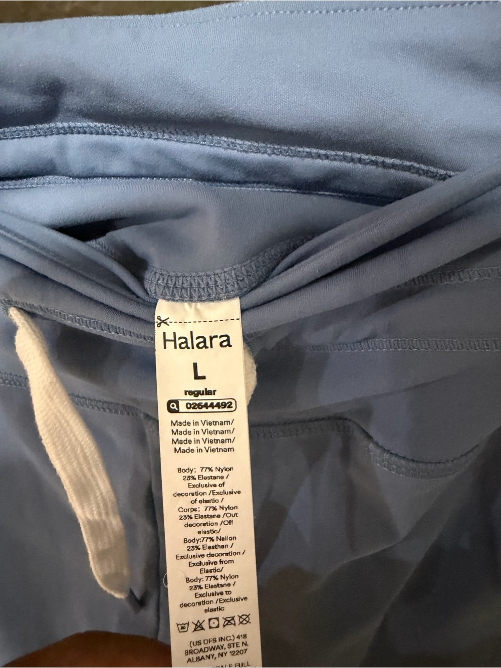 HALARA Light Blue Waistband Joggers with White Drawstring Size L EUC - Picture 2 of 4